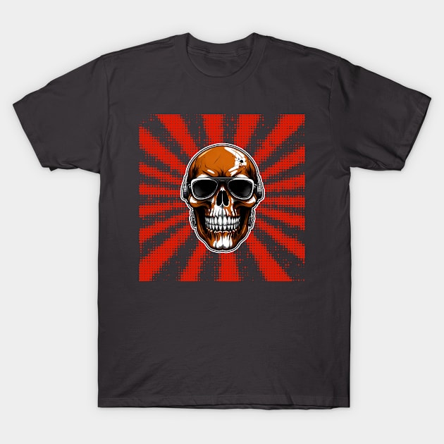 Skull with headphones and sunglasses T-Shirt by Dürer Design